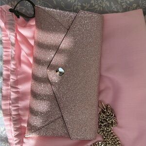 Kate Spade Sparkly Pink Clutch with Chain